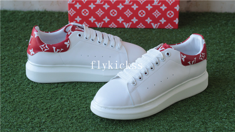 LVS Supreme X Sunbath Flat Mule Sneaker White Red